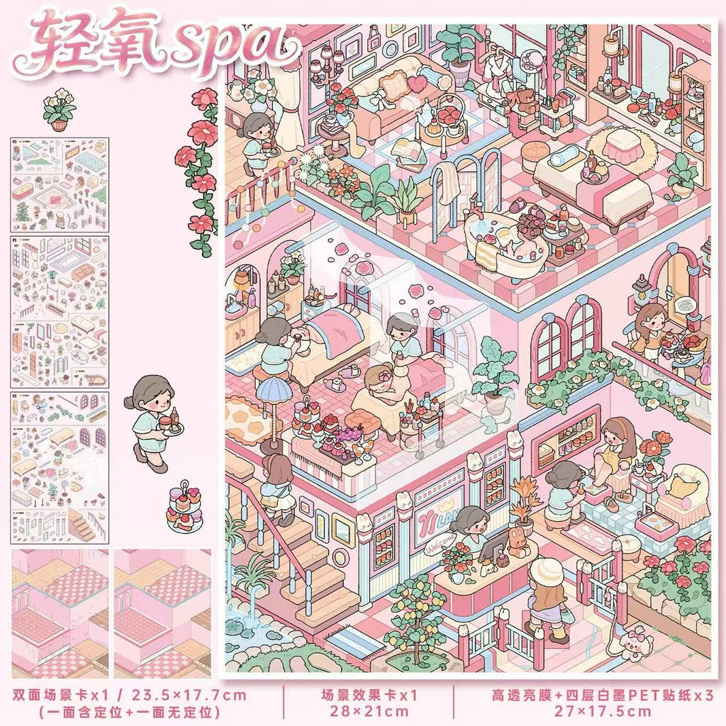 DIY 3D Sticker Scene Villa Butterfly Wonderland Pavilion