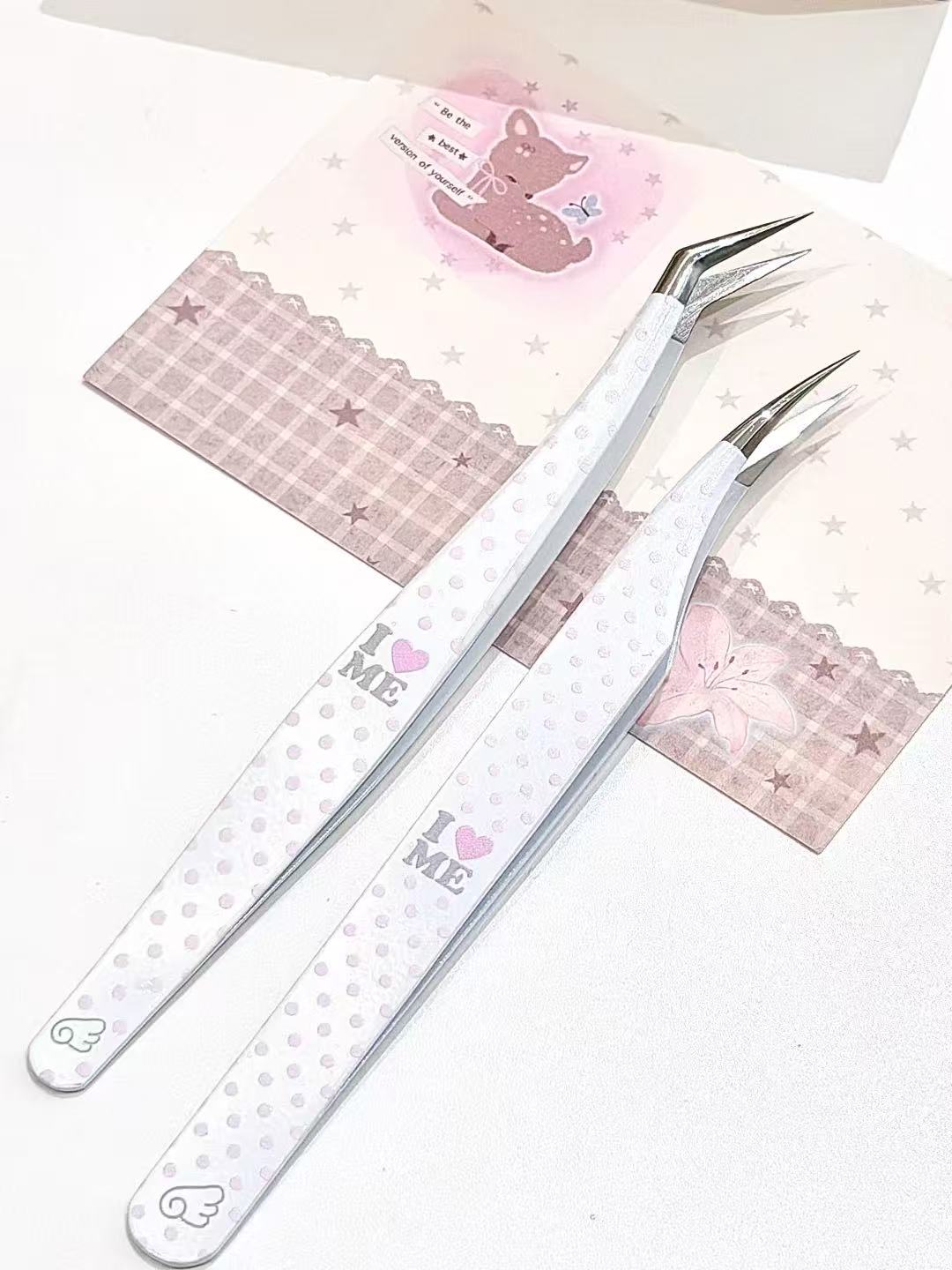 I Love Me & You High-Precision Stainless Steel Tweezers with Storage Case