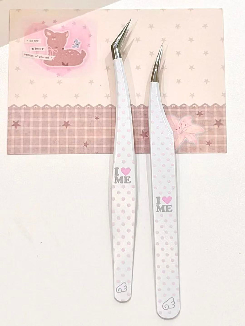I Love Me & You High-Precision Stainless Steel Tweezers with Storage Case