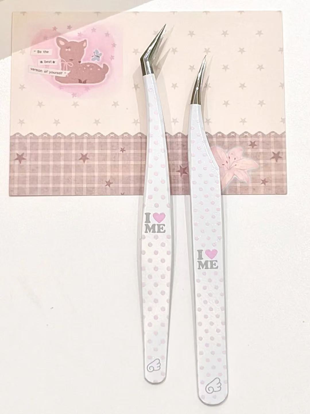 I Love Me & You High-Precision Stainless Steel Tweezers with Storage Case