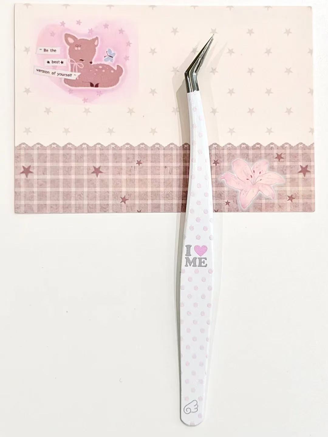 I Love Me & You High-Precision Stainless Steel Tweezers with Storage Case