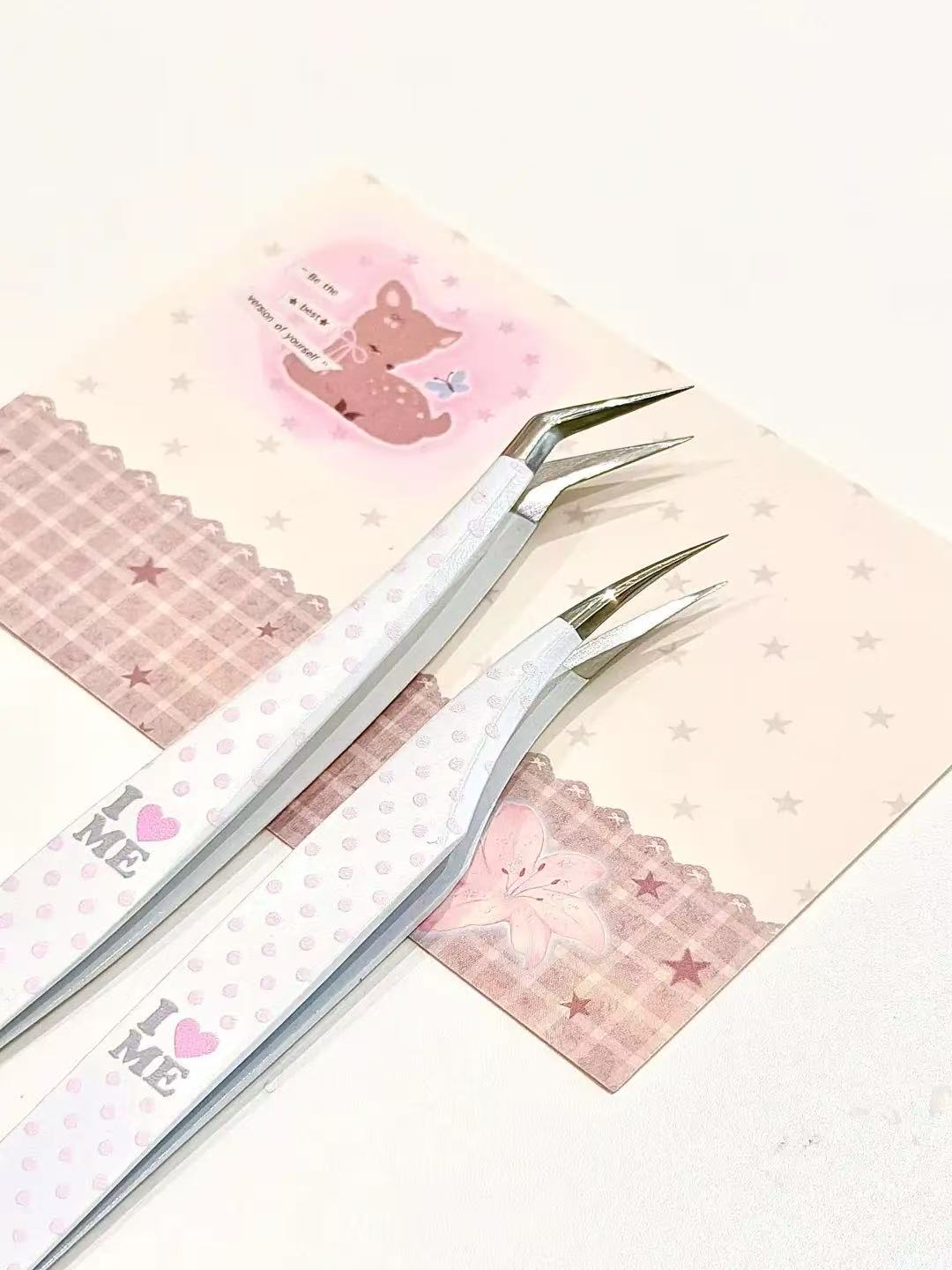I Love Me & You High-Precision Stainless Steel Tweezers with Storage Case