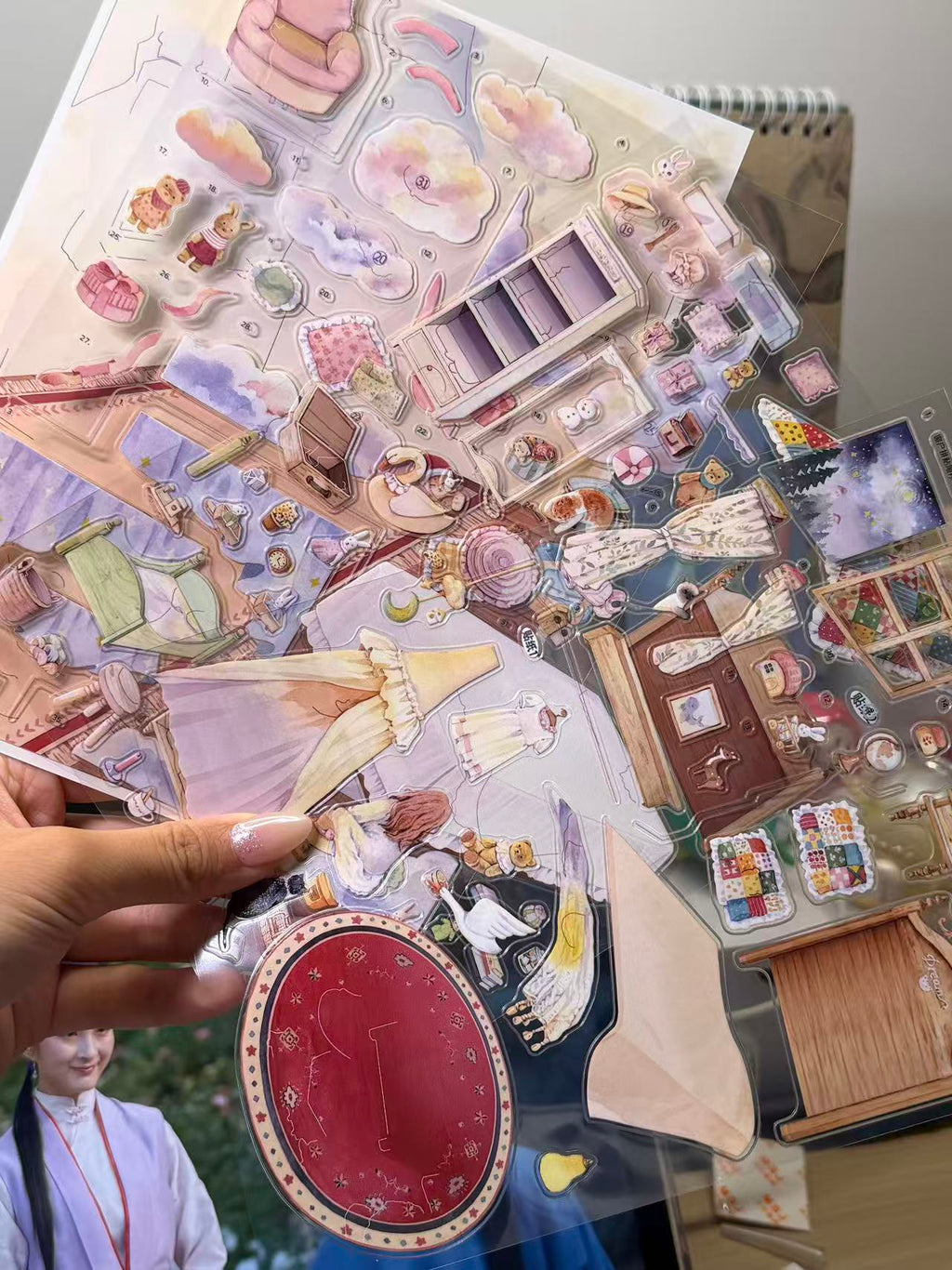 Hand-Drawn Style 3D Miniature Fairy Tale Scene Stickers