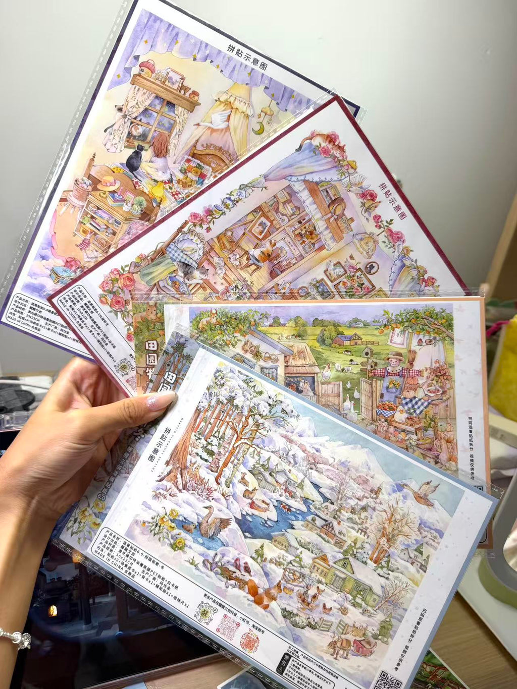 Hand-Drawn Style 3D Miniature Fairy Tale Scene Stickers
