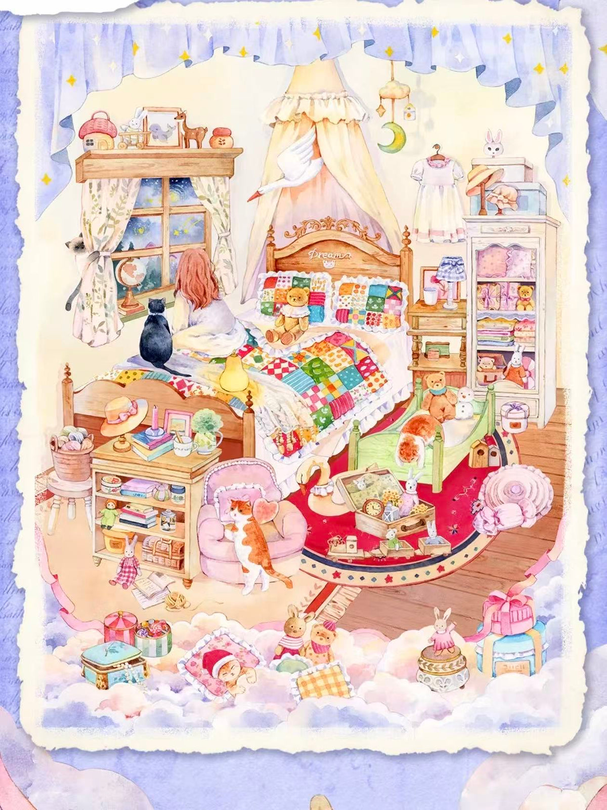 Hand-Drawn Style 3D Miniature Fairy Tale Scene Stickers