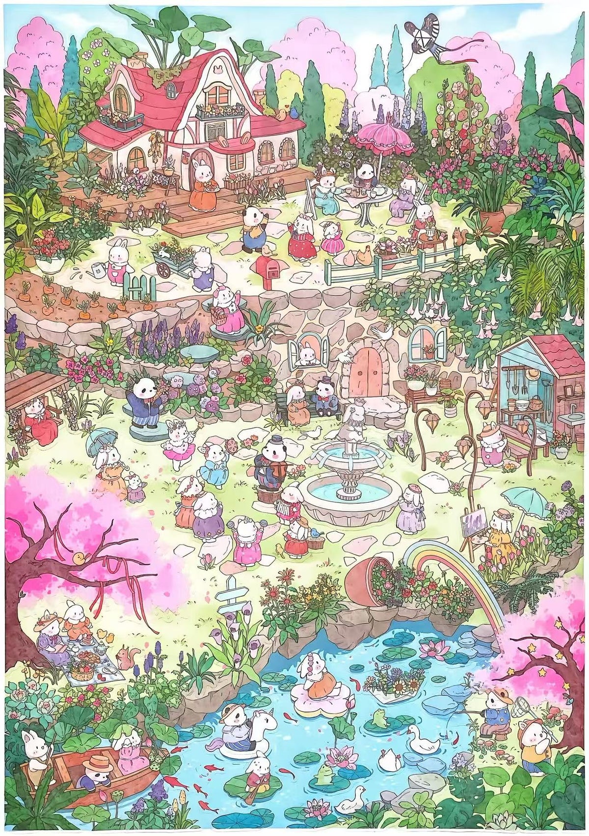 Cloud Bunny Town Fairytale Workshop 3d Landscaping Stickers