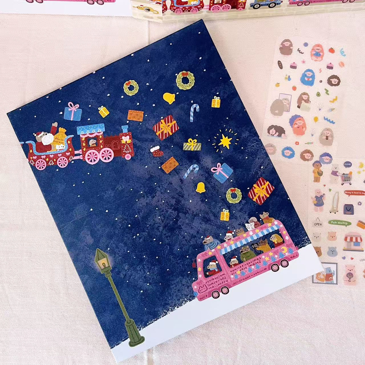 A4 Christmas Puppy Farm Sticker Storage Folder