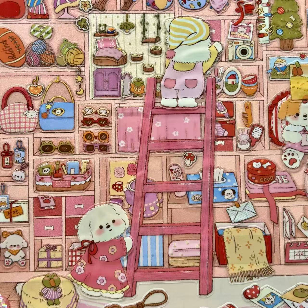 DIY 3D Fun Cute House Scene Stickers