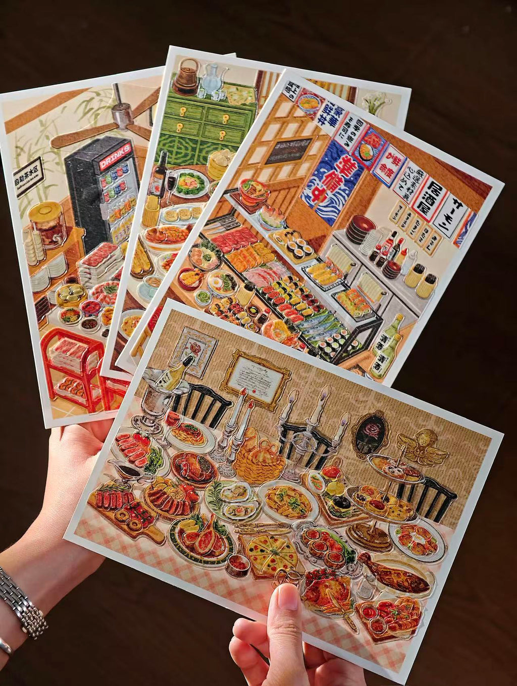 DIY 3D Sticker Scene Delicious Restaurant