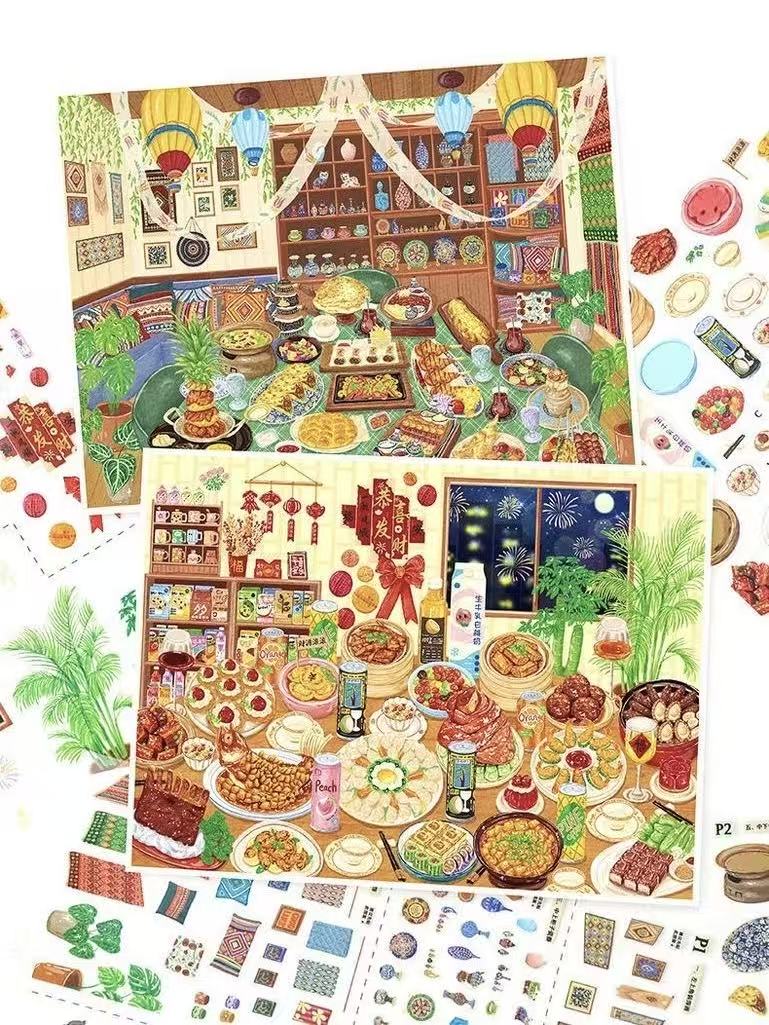 DIY 3D Sticker Scene Delicious Restaurant