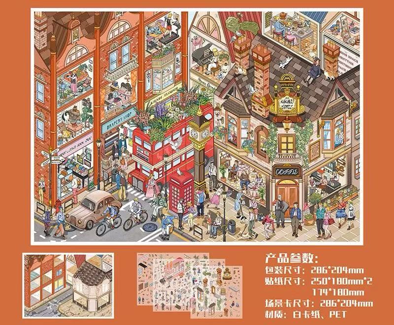 Let's Go Shopping Get Prettier Together DIY 3D Miniature Scene Stickers