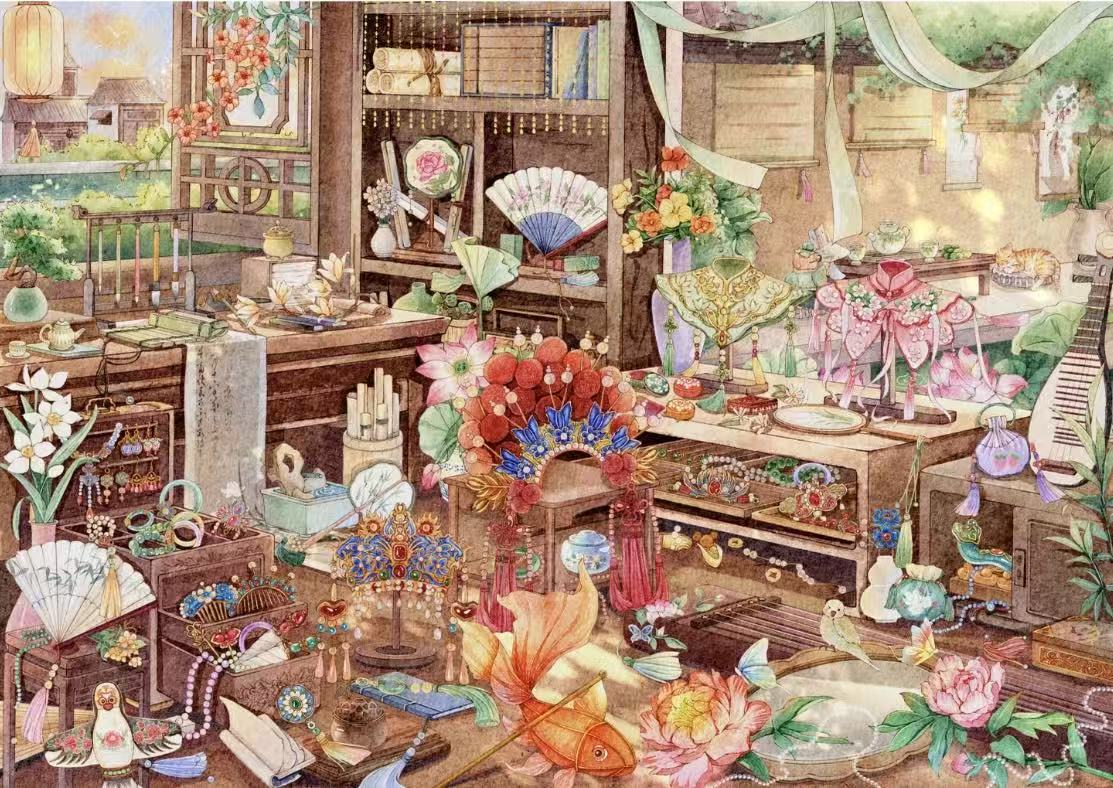3D Miniature Scene Stickers The Garden Artist
