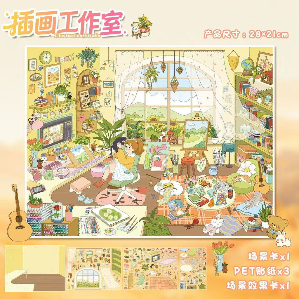 DIY 3D Sticker Scene Cat Lady’s Perfume Shop Float Island Grocery