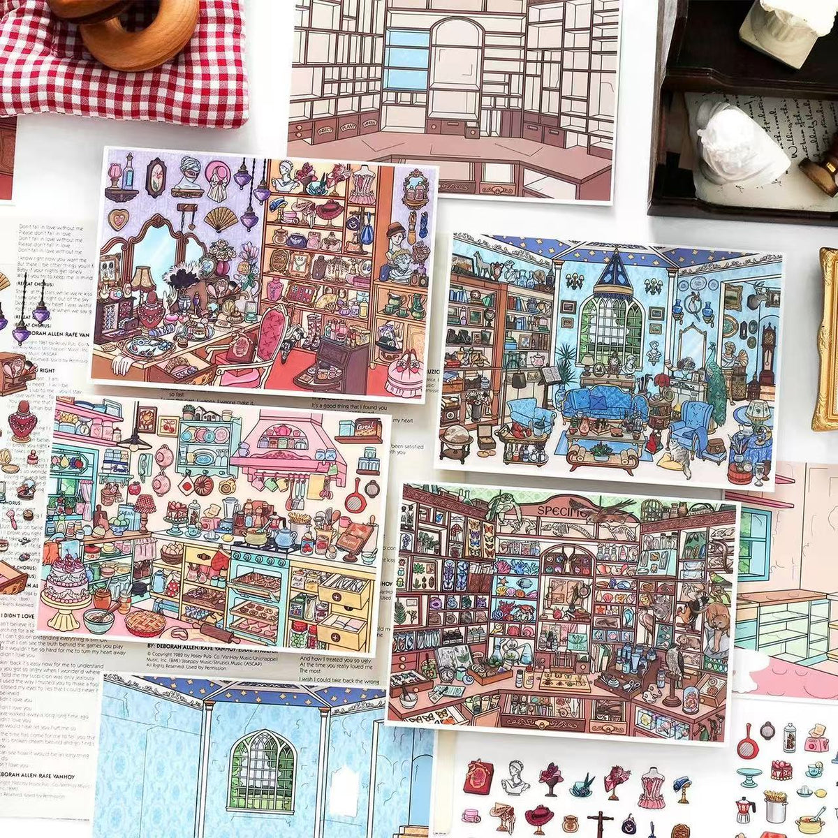 DIY 3D Room Miniature Scene Stickers Kit