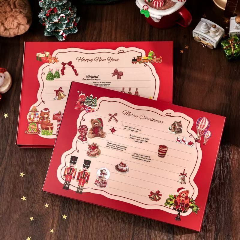 DIY 3D Landscape Stickers Christmas Shop Window Snowy Cottage