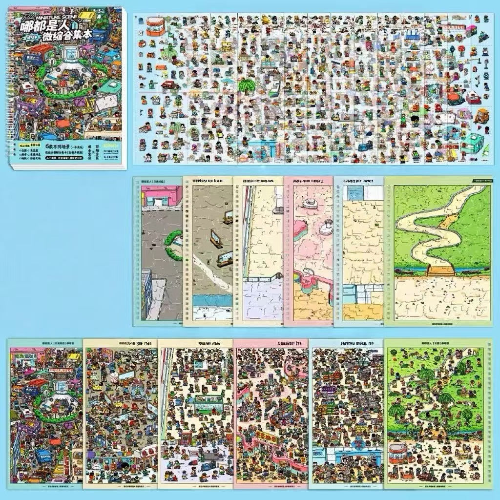 DIY Big Size 3D Miniature Scene Sticker Book