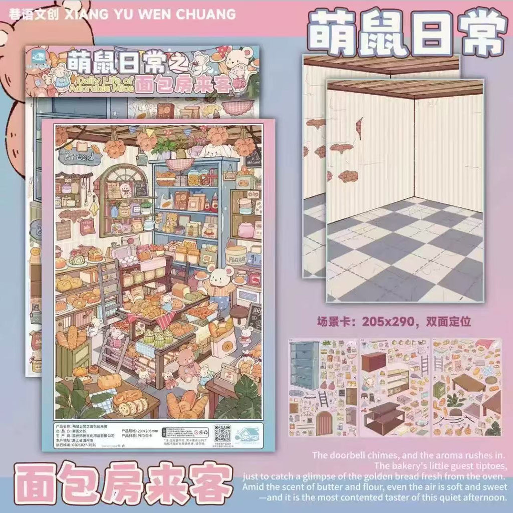 DIY 3D Scene Sticker Daily Life of Adorable Mice