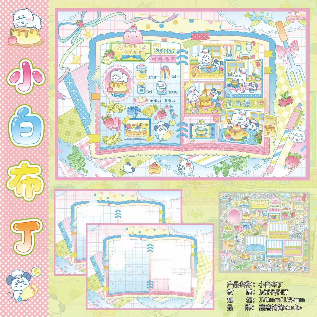 DIY Cutie 3D Miniature Scene Sticker Pudding House Bento Box Battle