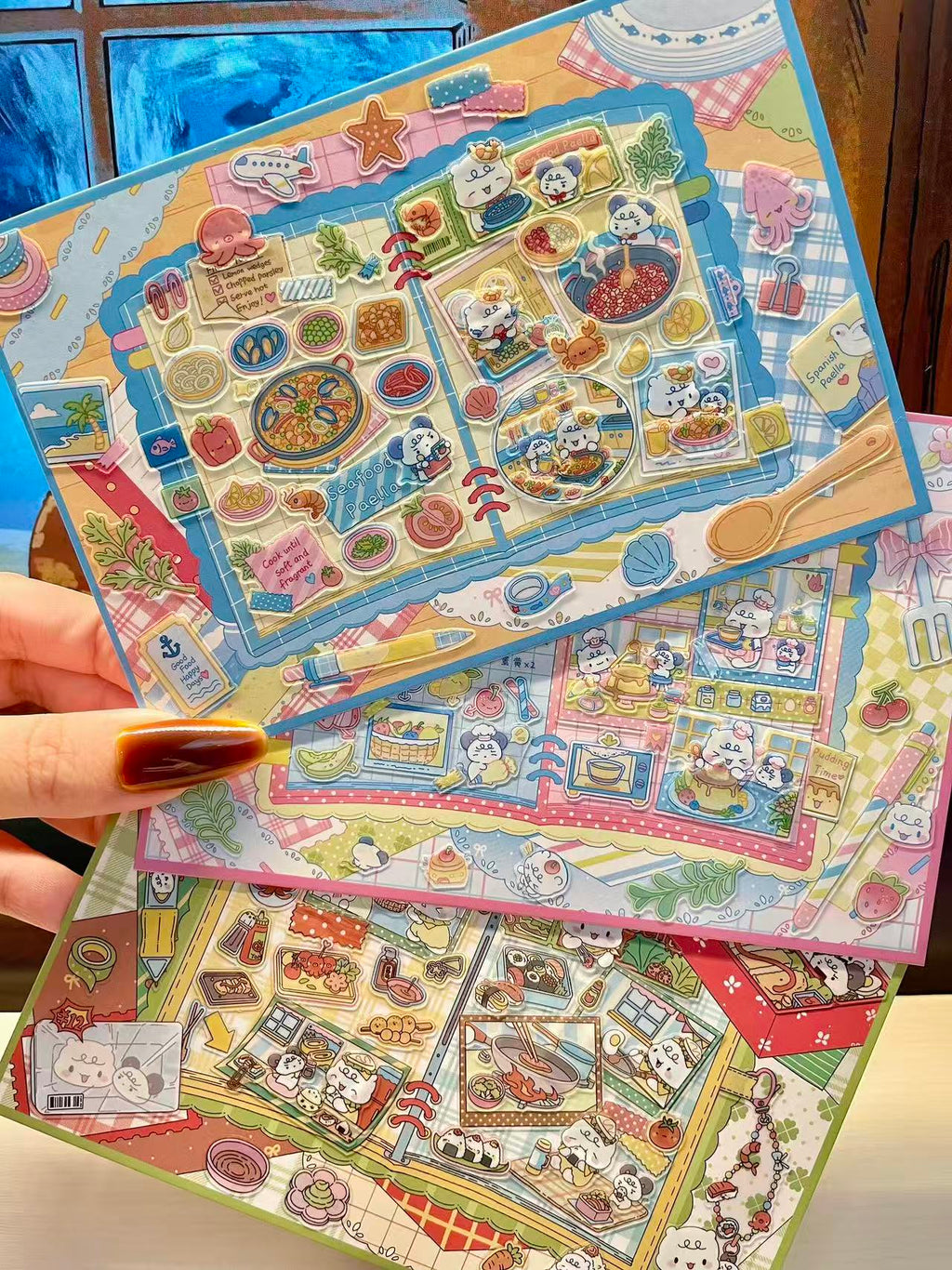 DIY Cutie 3D Miniature Scene Sticker Pudding House Bento Box Battle