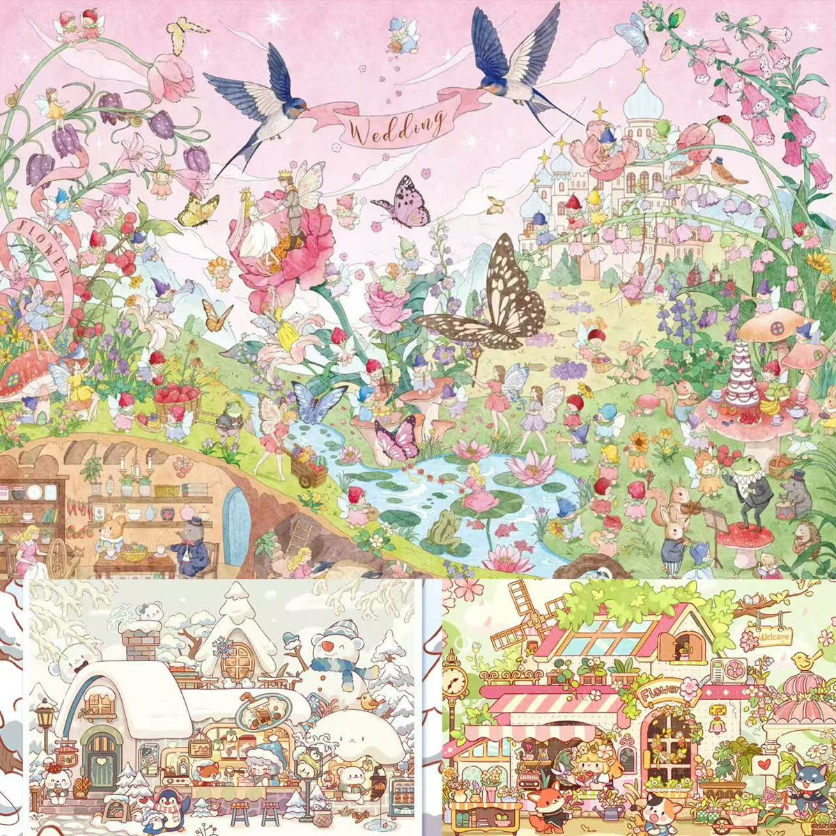 Thumbelina Fairy Tale 3D Miniature Scene Stickers