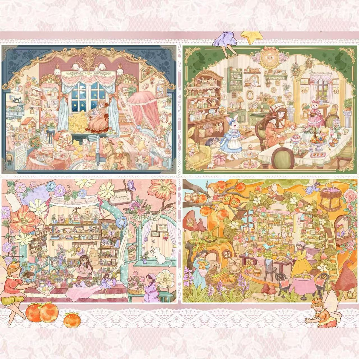 Thumbelina Fairy Tale 3D Miniature Scene Stickers