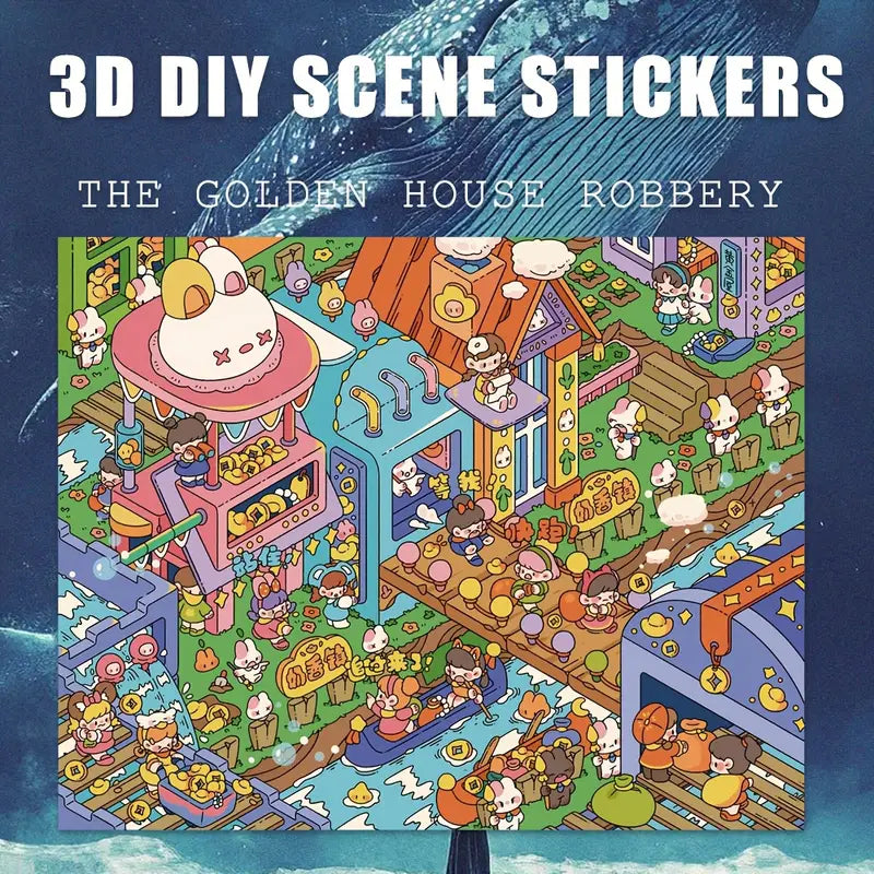 DIY 3D Sticker Scene Make Your Own Farm Pasture Library Miniature House