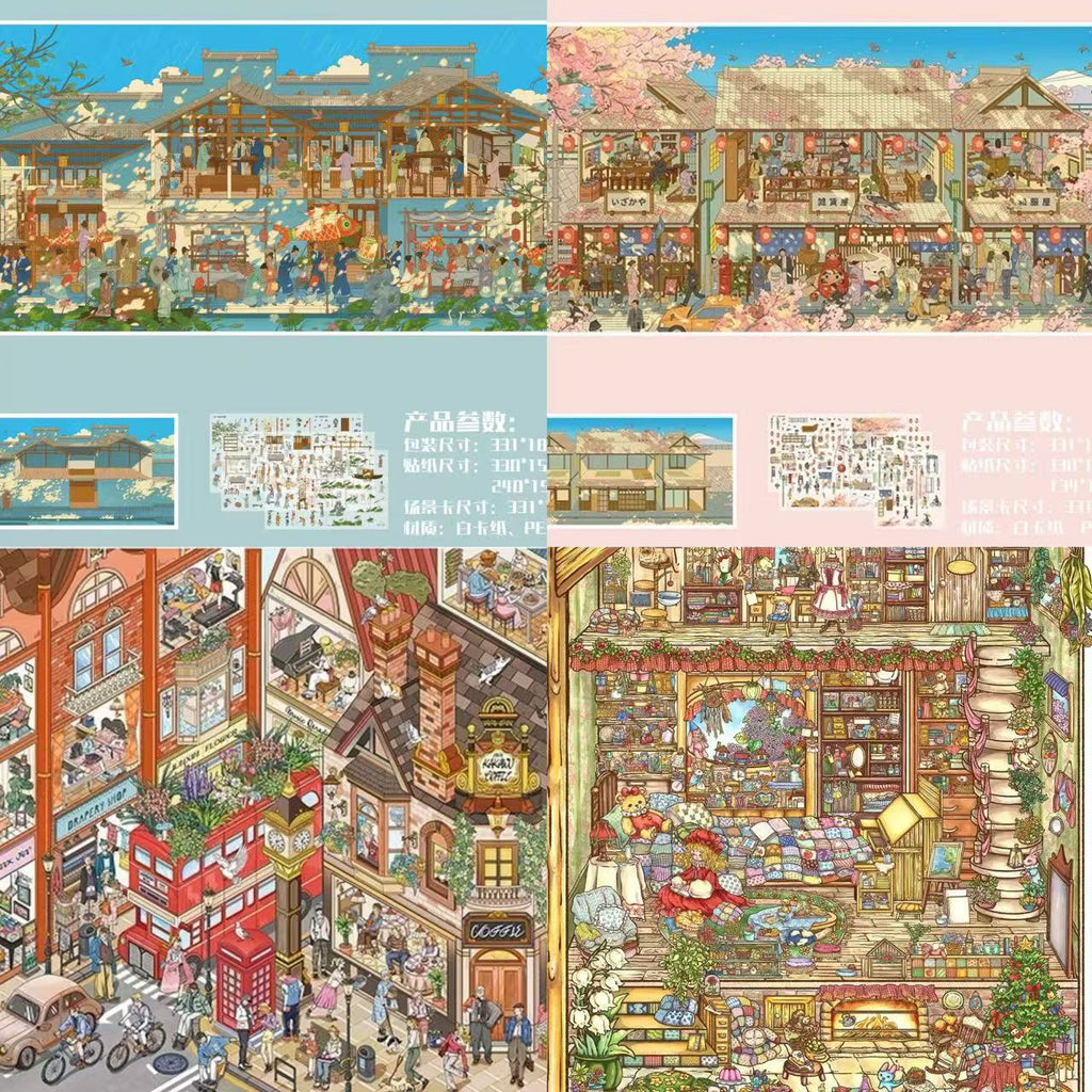Let's Go Shopping Get Prettier Together DIY 3D Miniature Scene Stickers