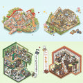 DIY 3D Panda Villa Girls House Bunny Reading Room Scene Stickers
