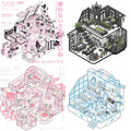 DIY Gothic Cat Black Pink Home Cat Hospital Miniature Scene Sticker