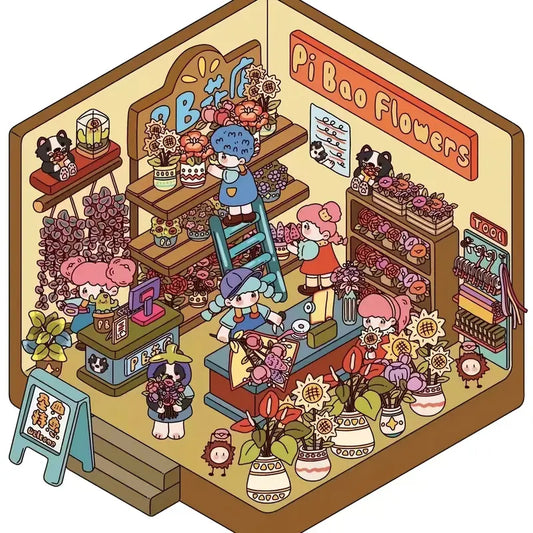 Cute 3D House Miniature Scene Stickers