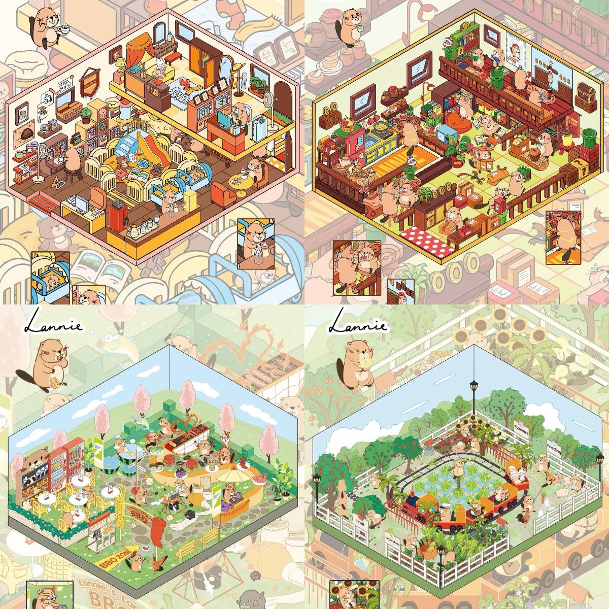 3D Sticker Puzzle Create Beaver’s Happy Life Spring Outing