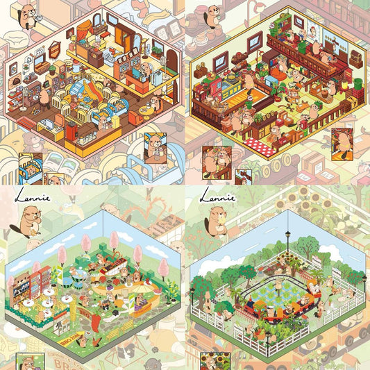 3D Sticker Puzzle Create Beaver’s Happy Life Spring Outing