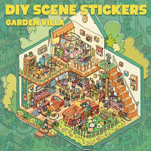 DIY Cozy Girls Loft House Garden Villa Scene Stickers