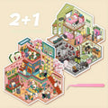 3D Miniature Scene Stickers Create Warm Cabin Mahjong Parlor