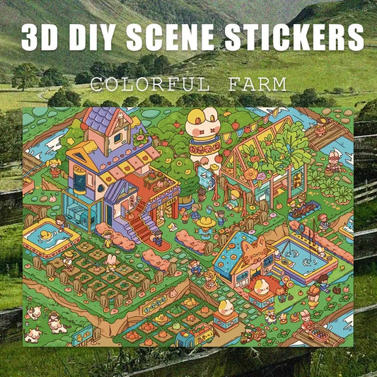 DIY 3D Sticker Scene Make Your Own Farm Pasture Library Miniature House
