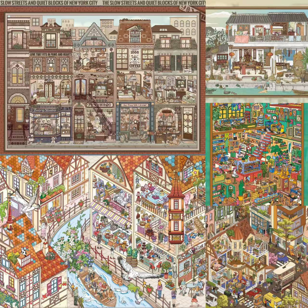 DIY 3D Cityscape Stickers-New York European & Chinese Streets