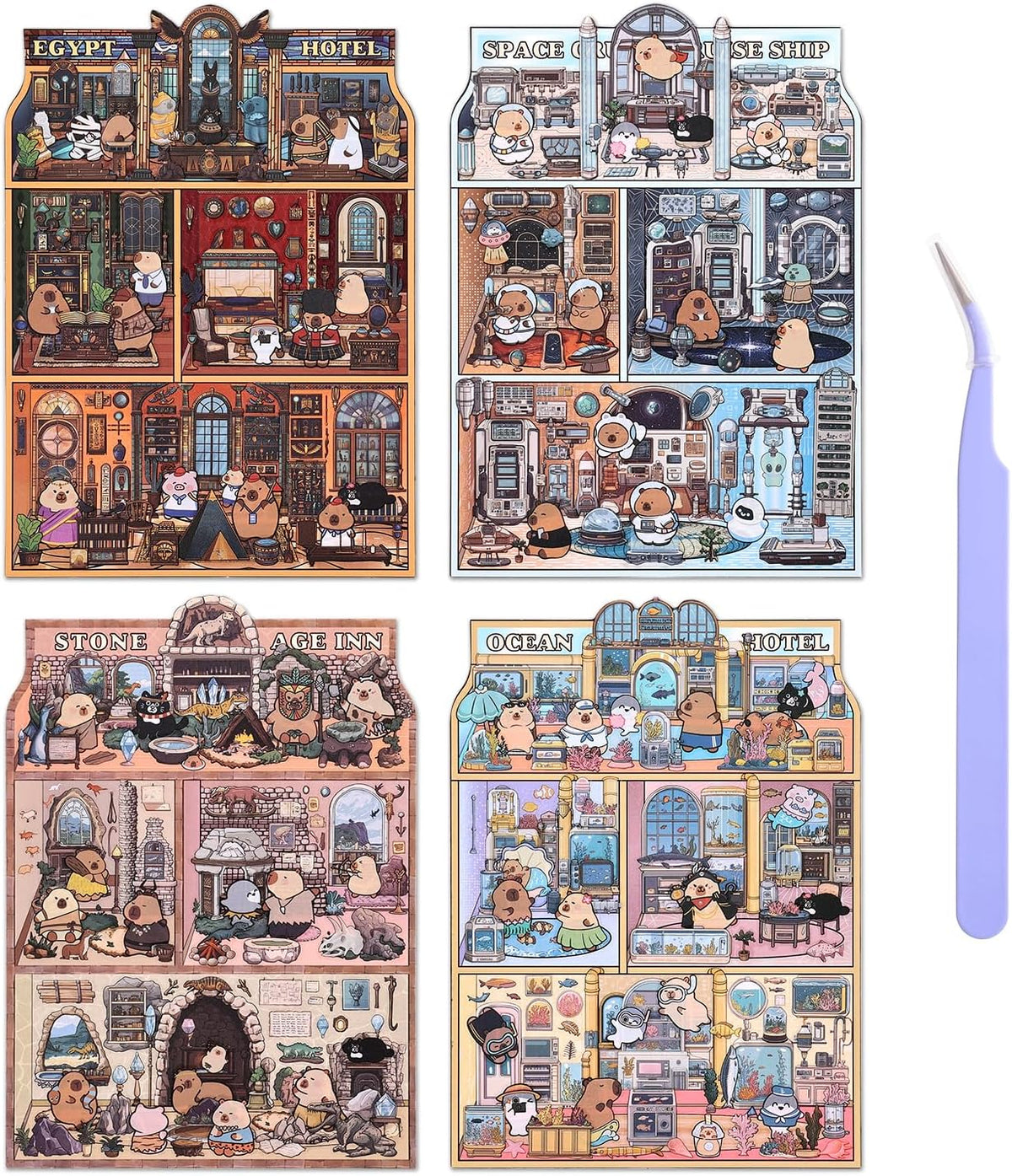 3D Miniature Scene Stickers Cute Magic Apprentice