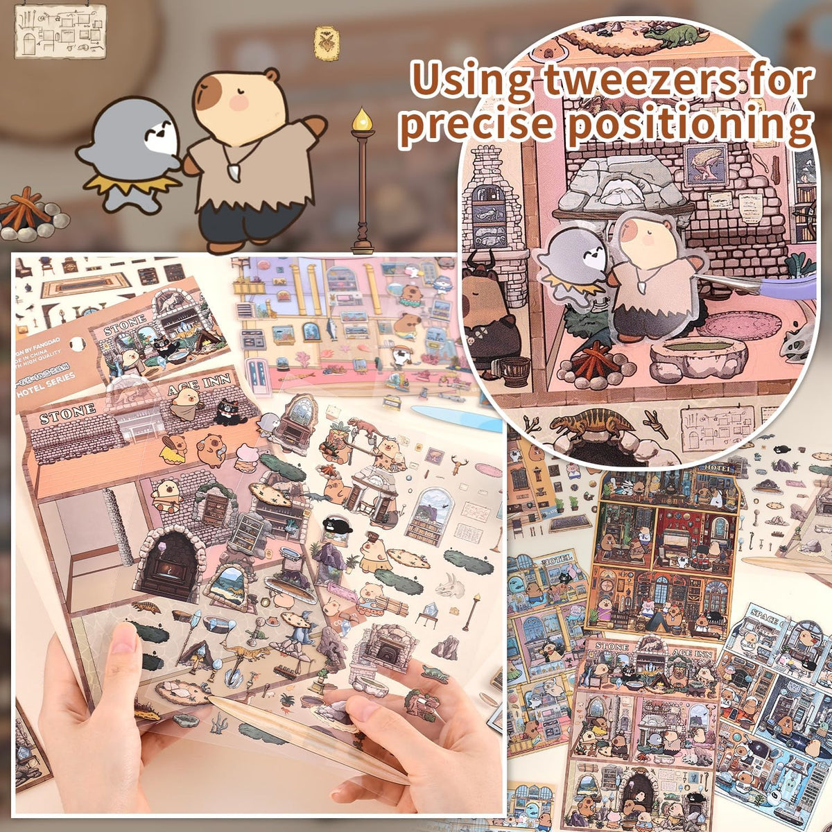 3D Miniature Scene Stickers Cute Magic Apprentice