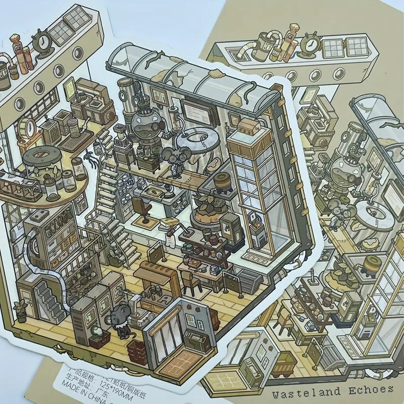 DIY 3D Sticker Scene: Conservatory|Pharma Plant|Power Station|Machine Factory