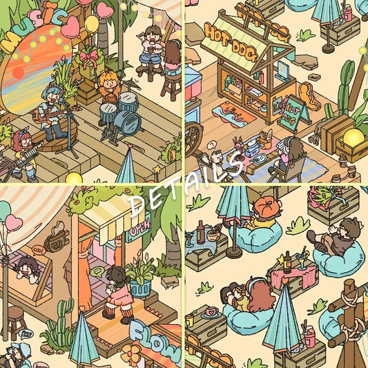 Make 3D Sticker Scene, DIY Sunset Concert Beach Wedding