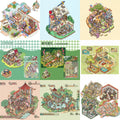 DIY 3D Sticker Scene: Lawn Wedding Island Villa Pillow House Chinese Architecture