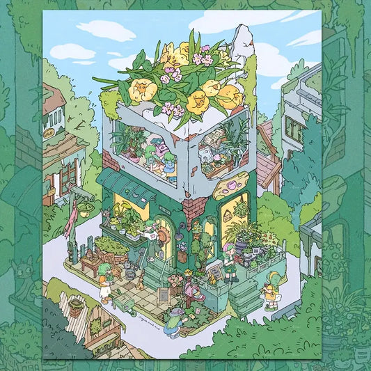 Blooming Ruins Strawberry Party Berry Cottage Dreamy Wardrobe 3D Landscape Sticker