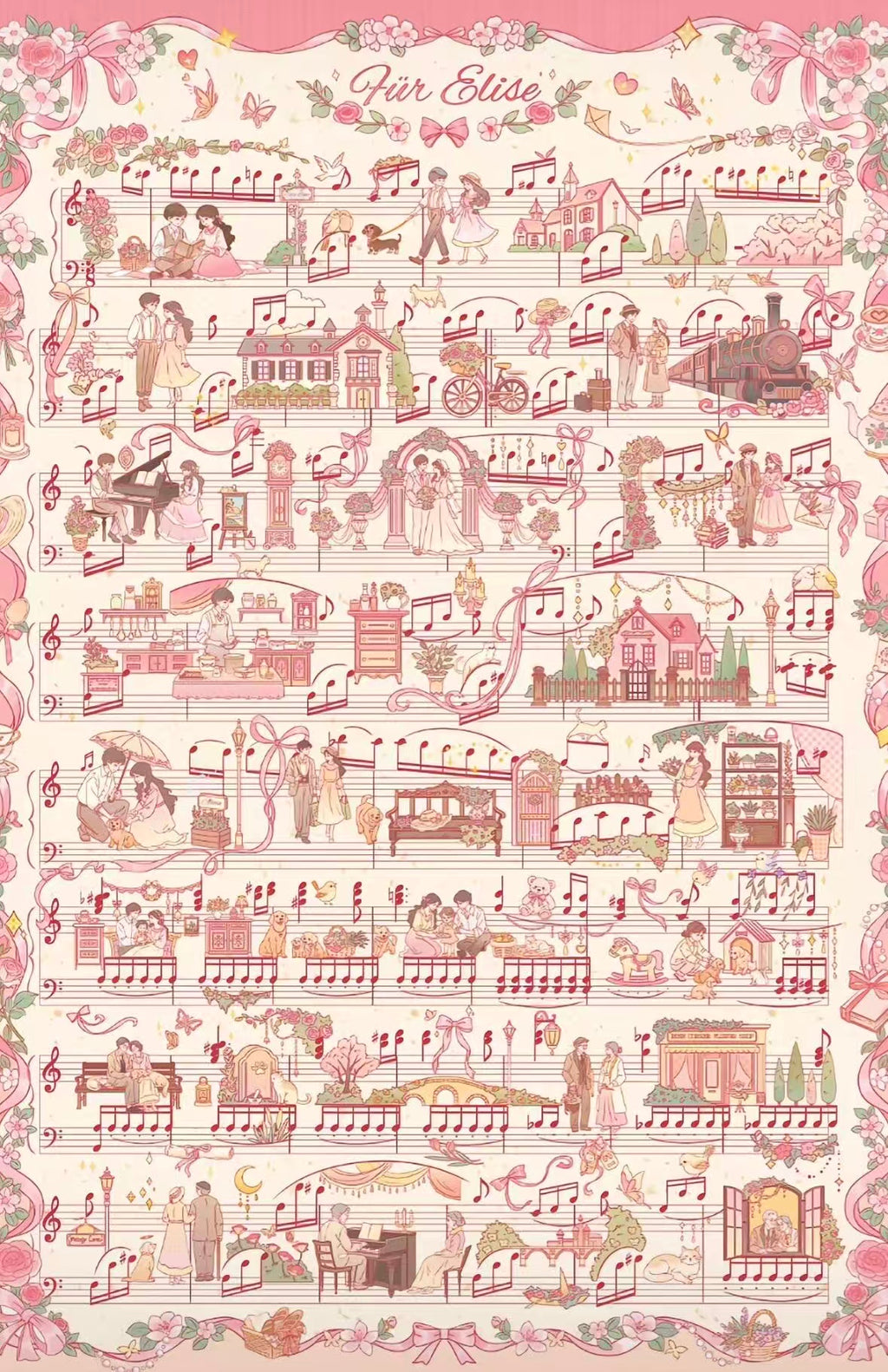 DIY Für Elise Sheet Music Miniature Scene Stickers