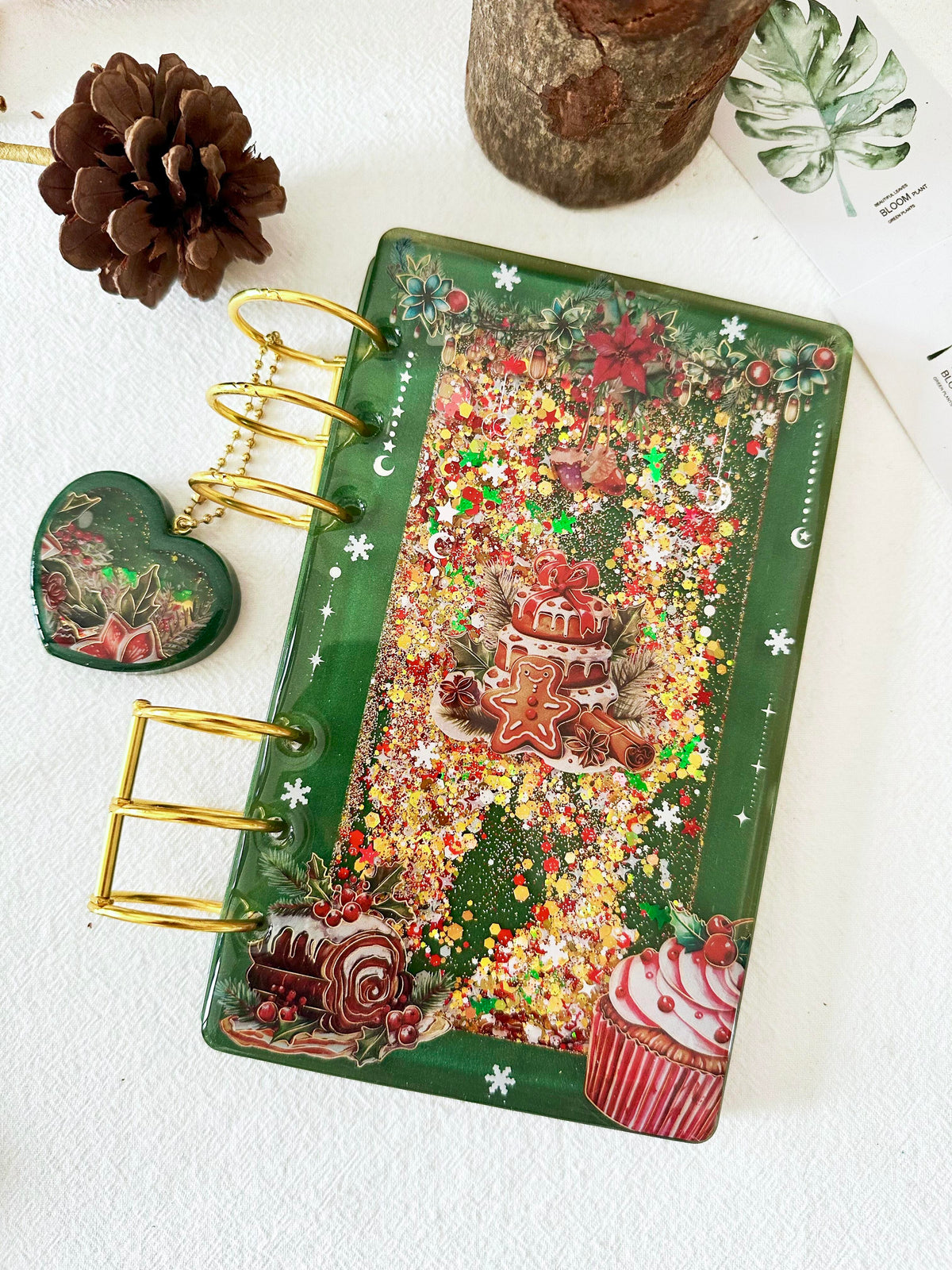 Handmade Resin Christmas Notebook A6 Journal Christmas Gift