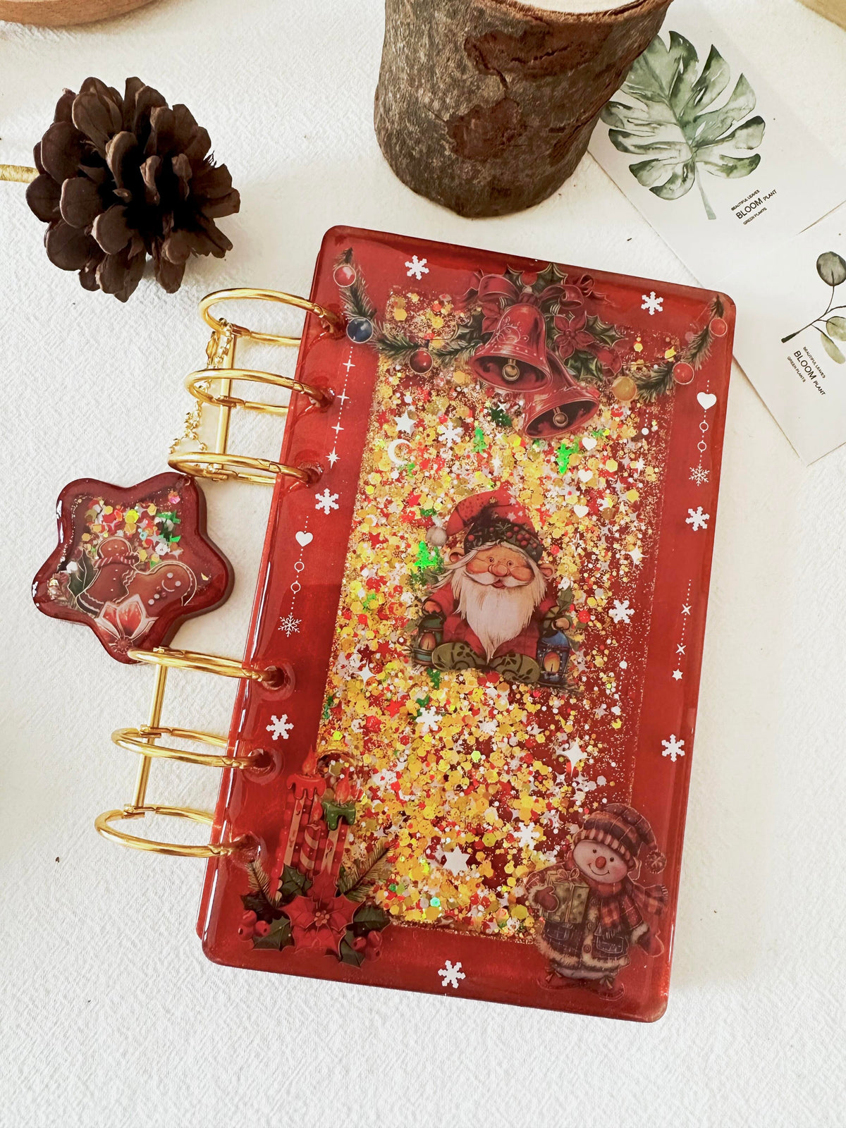 Handmade Resin Christmas Notebook A6 Journal Christmas Gift