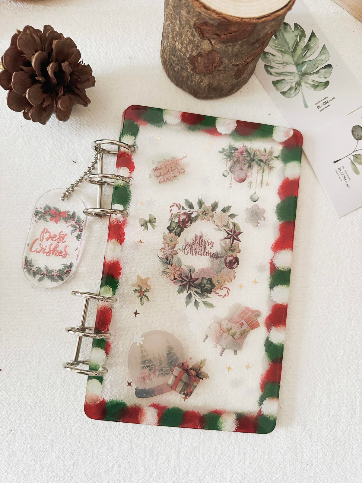 Handmade Resin Christmas Notebook A6 Journal Christmas Gift