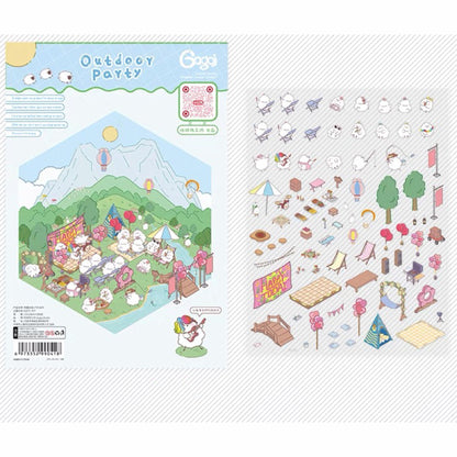 Sticker Scenes! DIY Coffee Flower|Panda Tea House|Bakery Shop|Apartment|Chocolate Factory
