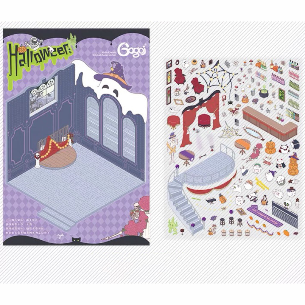 Sticker Scenes! DIY Coffee Flower|Panda Tea House|Bakery Shop|Apartment|Chocolate Factory