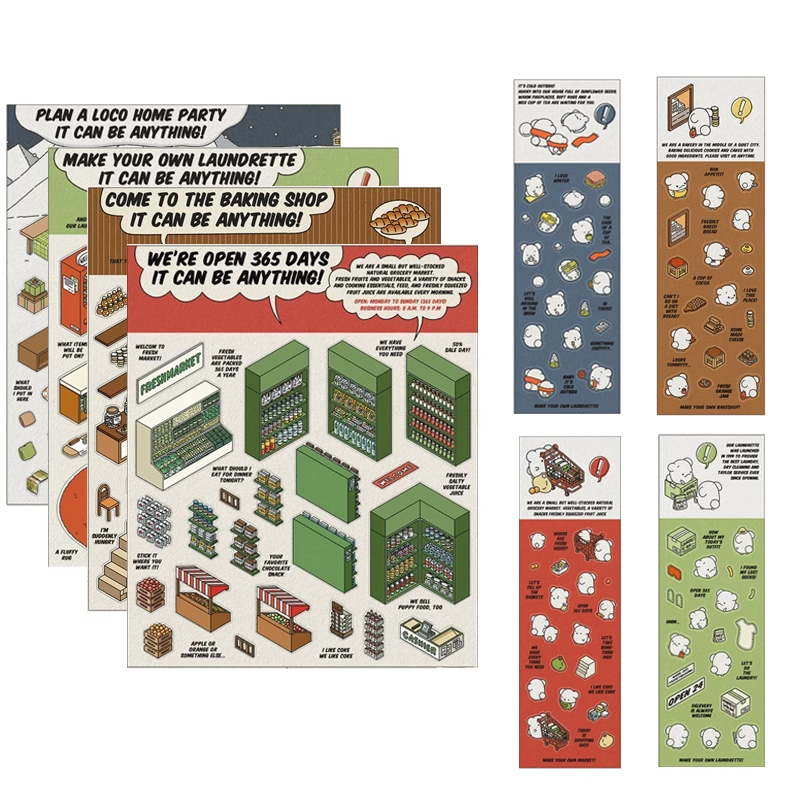 10x DIY 3D Aufkleber Sets - Kreative Zimmer Szenen Zum Gestalten