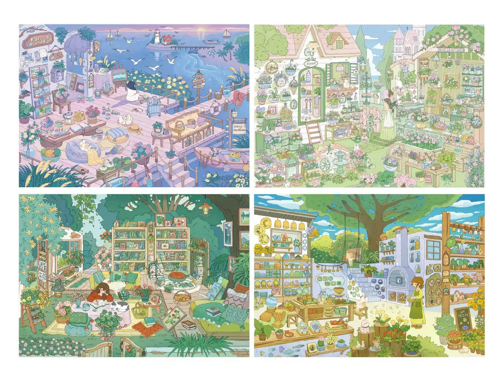 Snowy Night Market 3D 3d Landscape Sticker